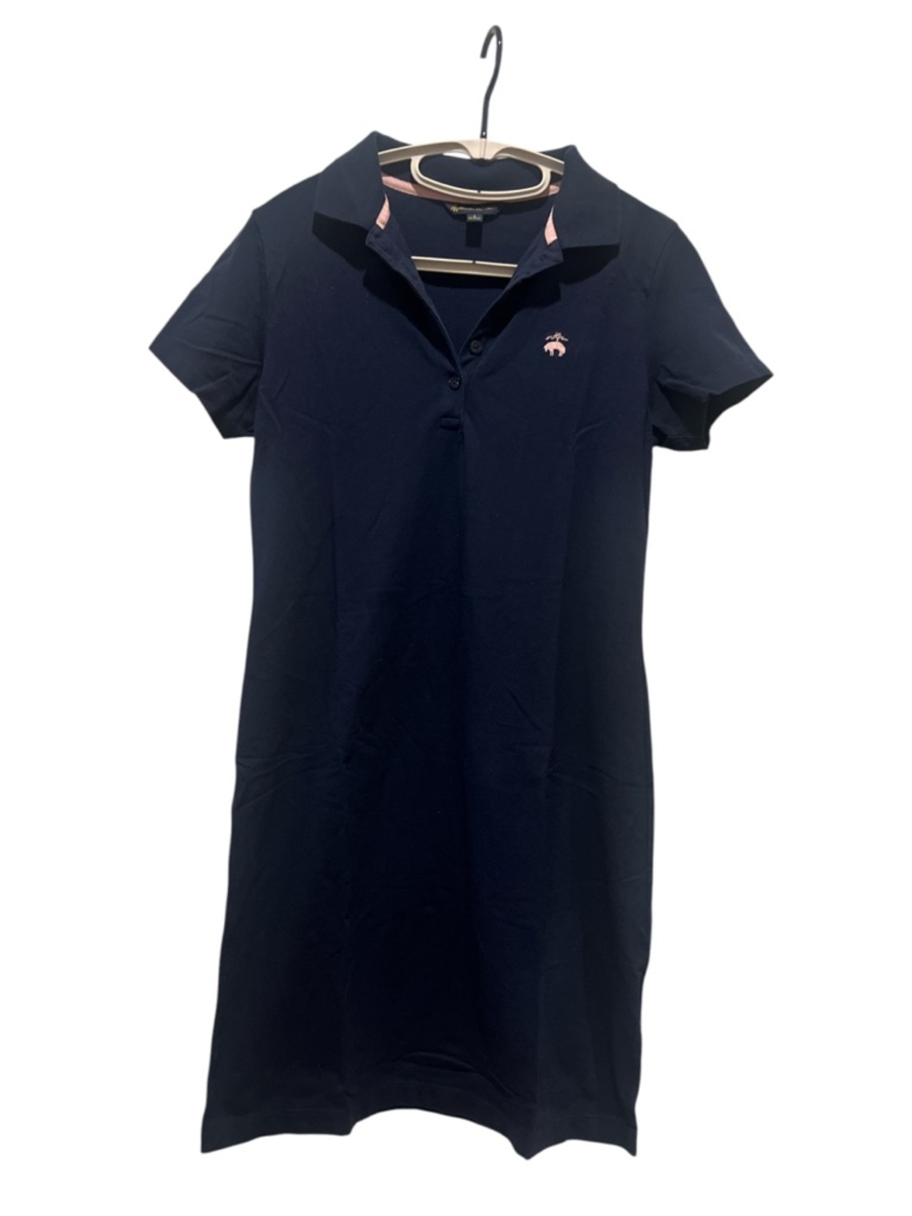 Brooks Brothers Navy Polo Dress Short Sleeve Classic Logo Casual Shift Dress